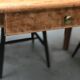 Ancienne table de brasserie plateau en chêne