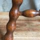 Tripod stool solid wood turned vintage