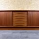 1960s 1970s Teak Sideboard Credenza by Dyrlund Made in Denmark