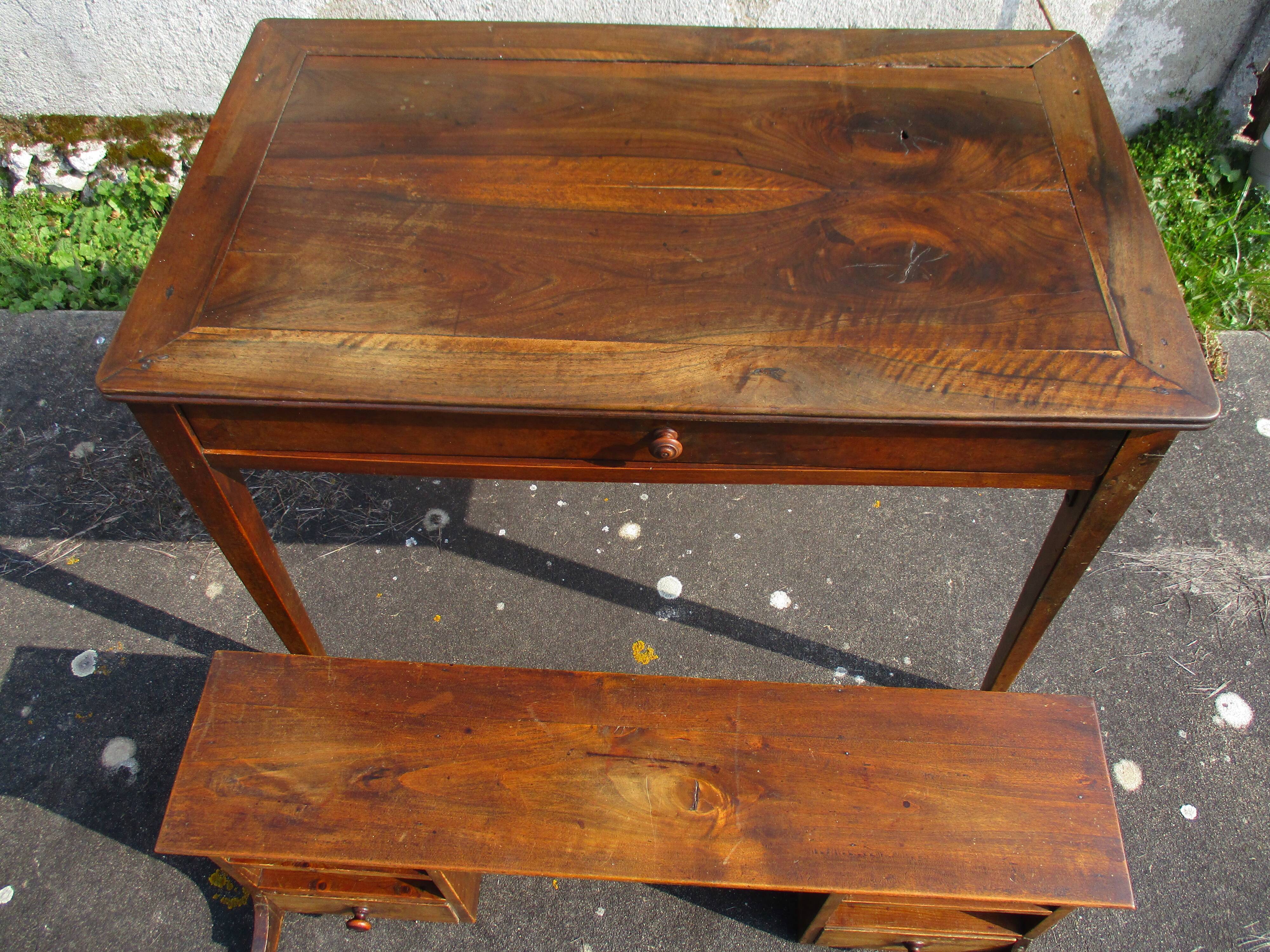 Walnut Secretary Stepped XIXth century Louis Philippe