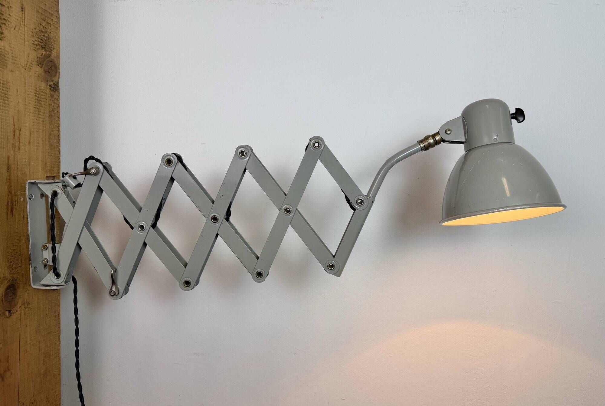 Grey Industrial Cast Iron Wall Light from Elektrosvit, 1960s