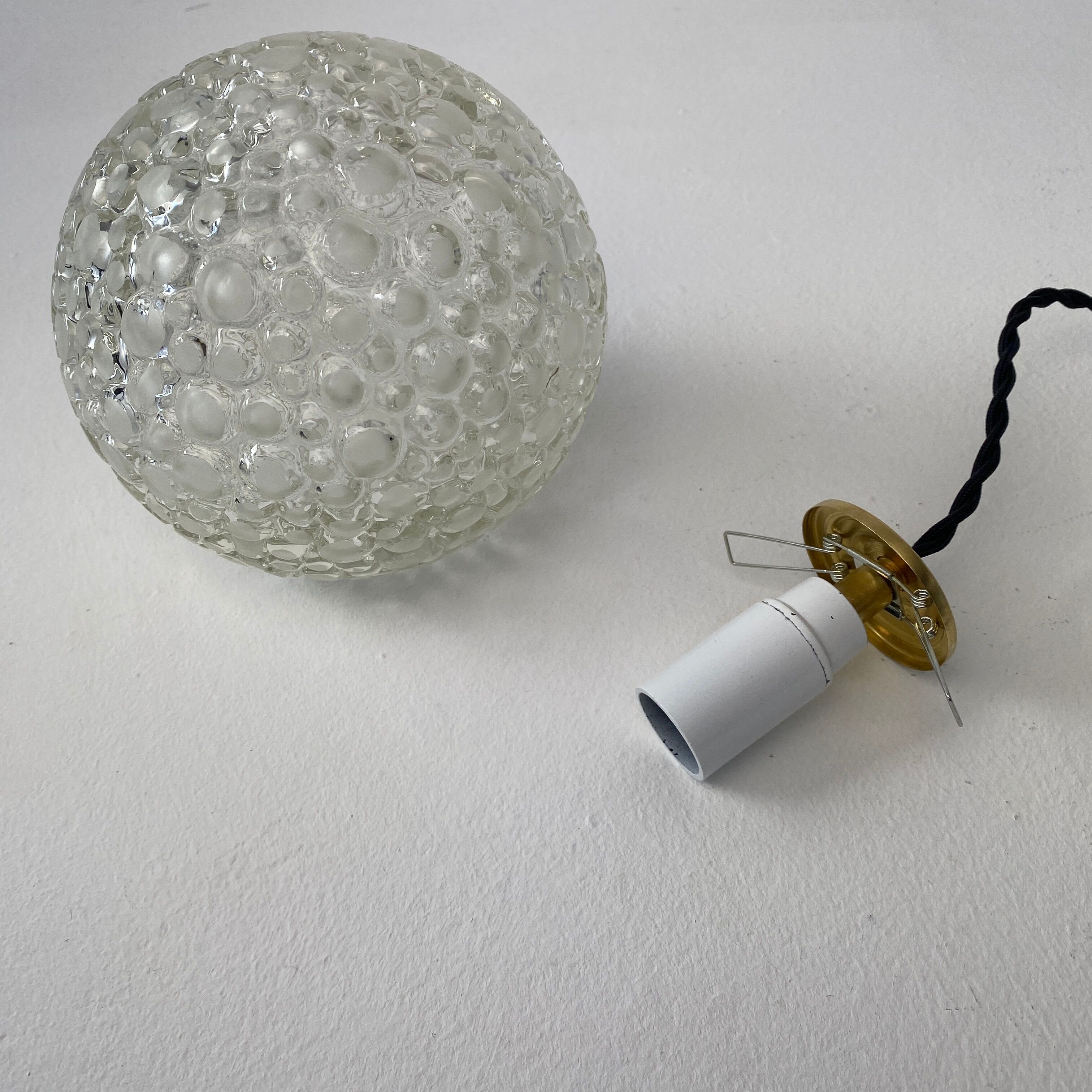 Pair of vintage round pendant lamps