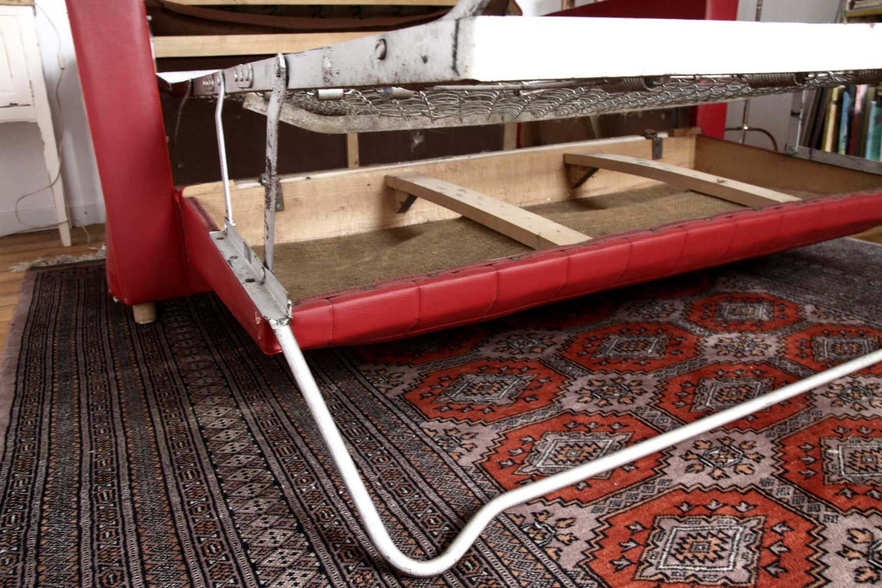 Red vintage sofa bed