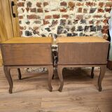 Pair of renovated solid wood bedside tables