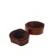 Organic modern set of 2 wood ashtrays, France 1970s