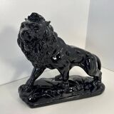 Polished Black Terracotta Lion Art Deco Italian, 1930s