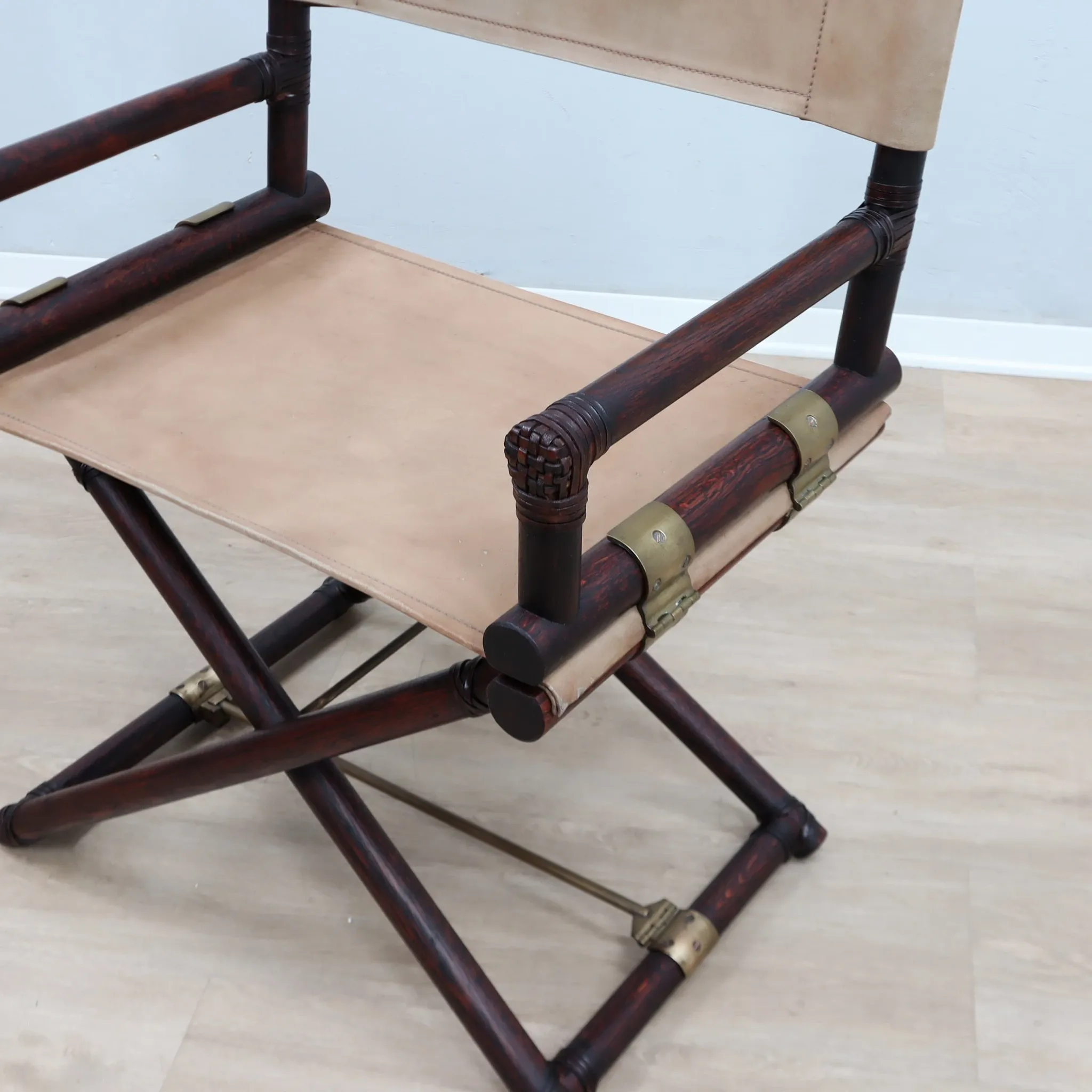 McGuire Director’s bamboo and leather chair 1950s