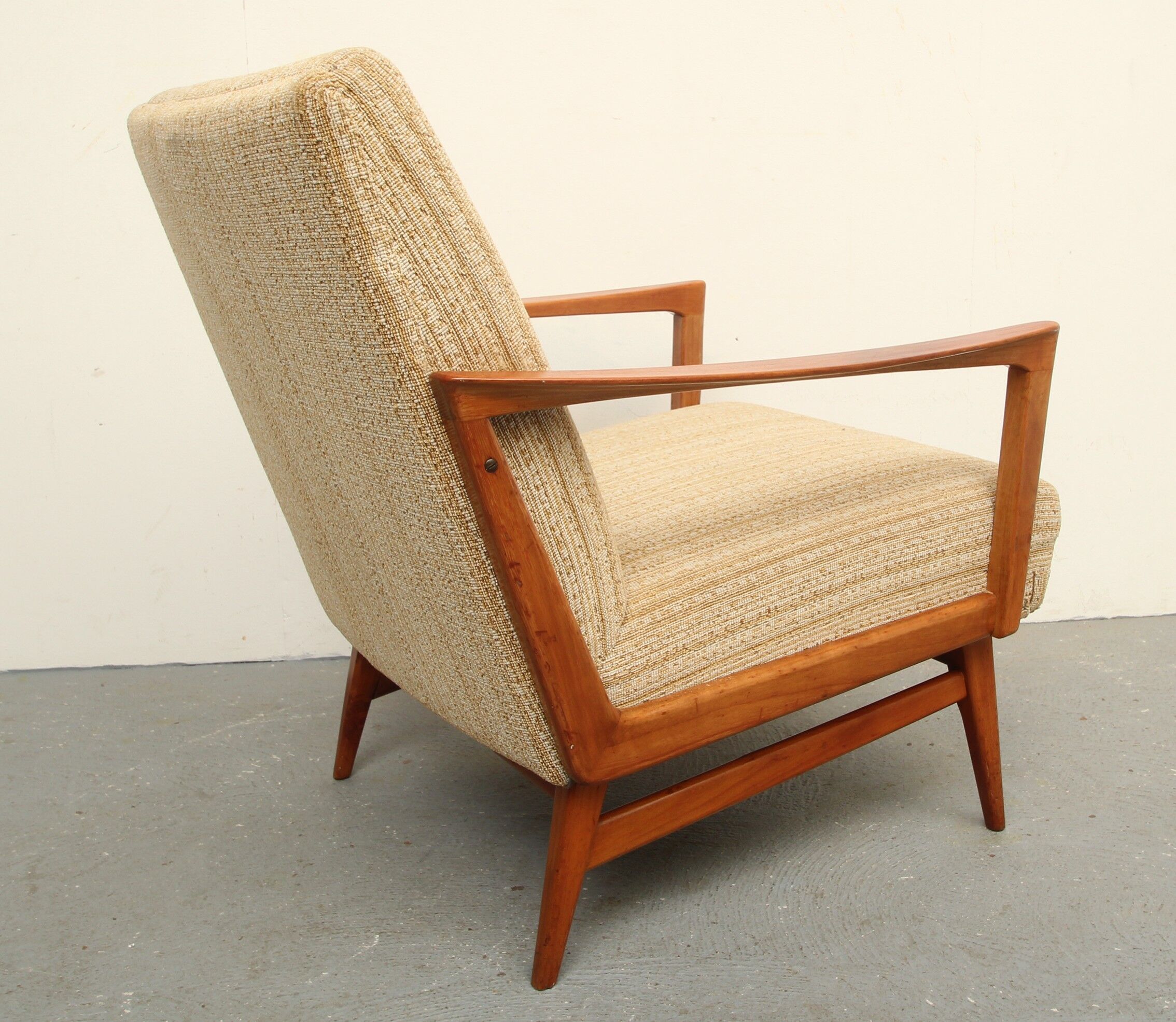1950s armchair cherrywood in beige