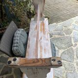 Whitewashed bench
