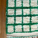 Berber carpet azilal checkerboard, inverted tiles green and cream
