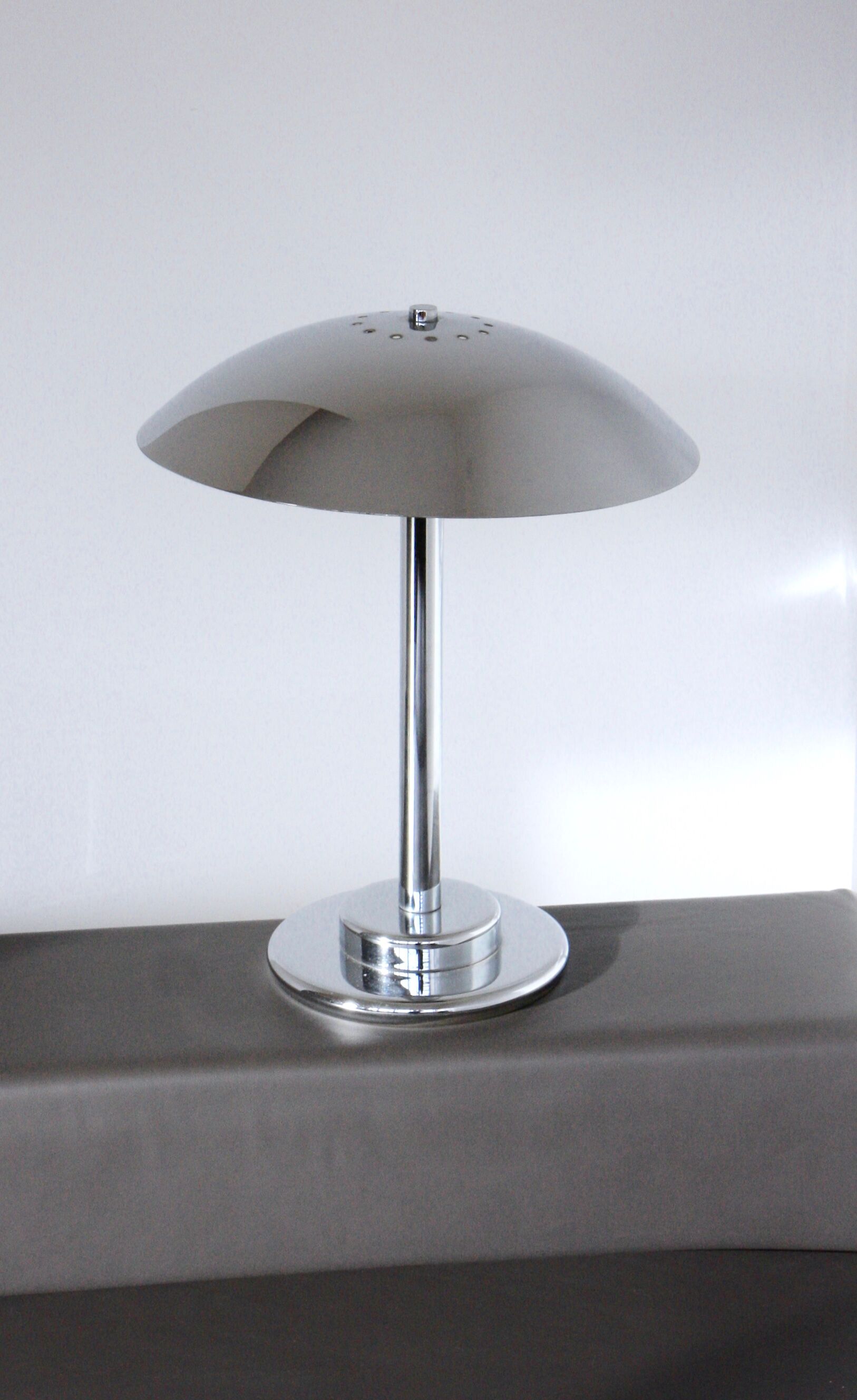 Aluminor chrome mushroom lamp art Deco style