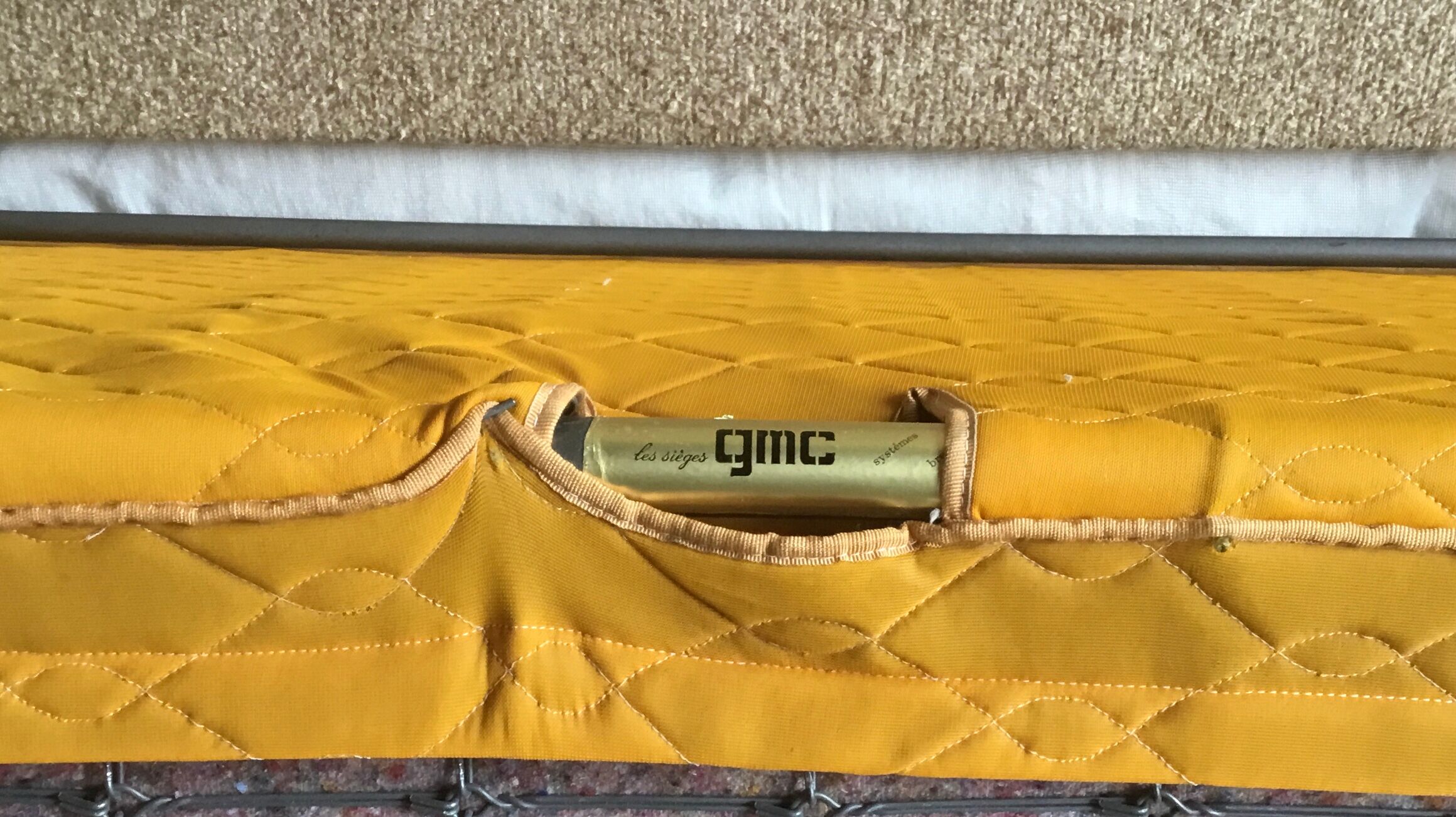 Corner sofa convertible in antique wool brand GMC seats - design 1970