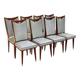 8 chaises scandinaves style italien 1950 bois et cuir blanc