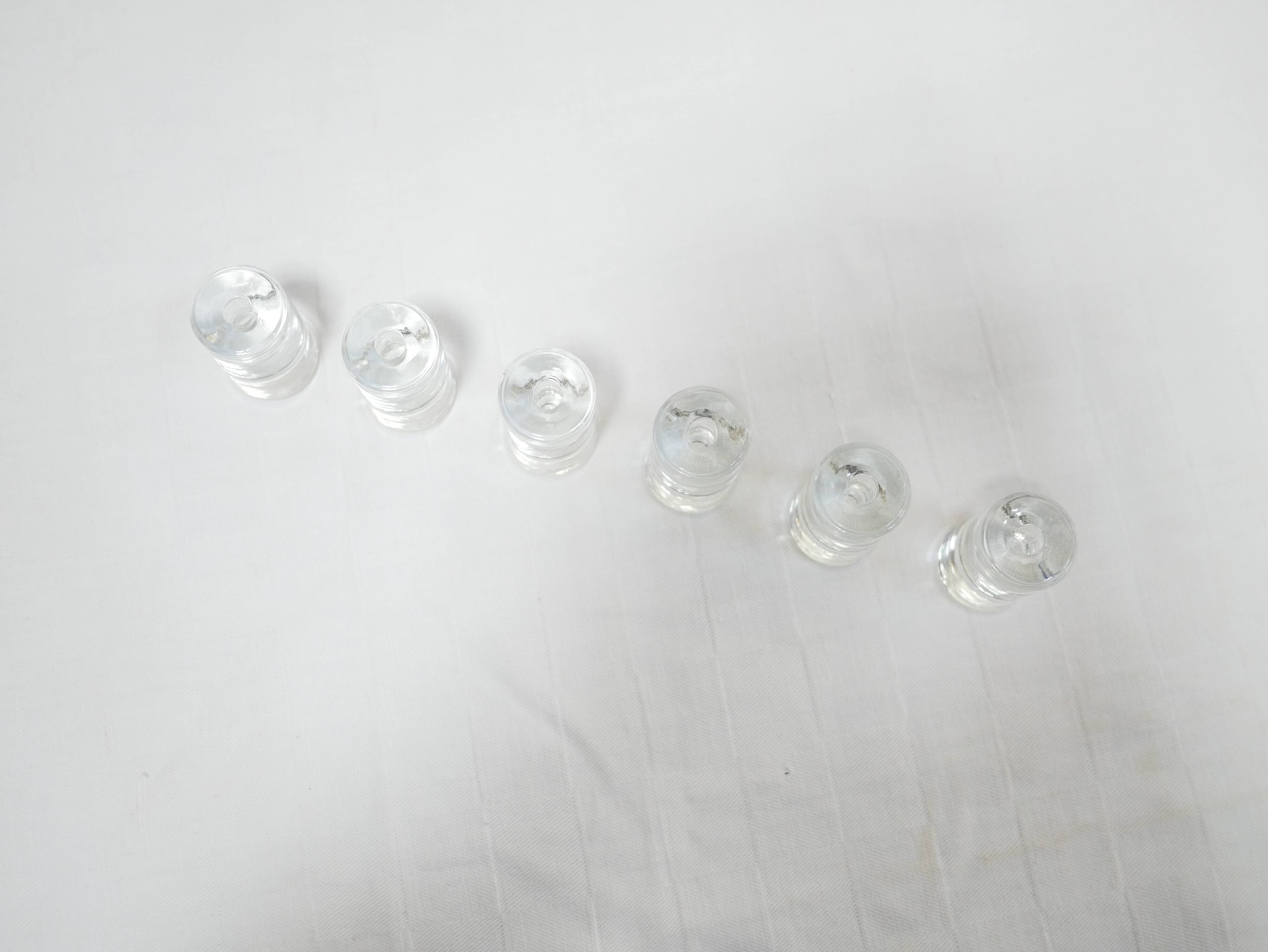 Series of 6 vintage blown glass candle holders edited by Guaxs