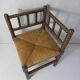 Old corner armchair beaded wood paillé