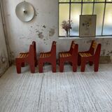 4 vintage Plywood chairs 80s