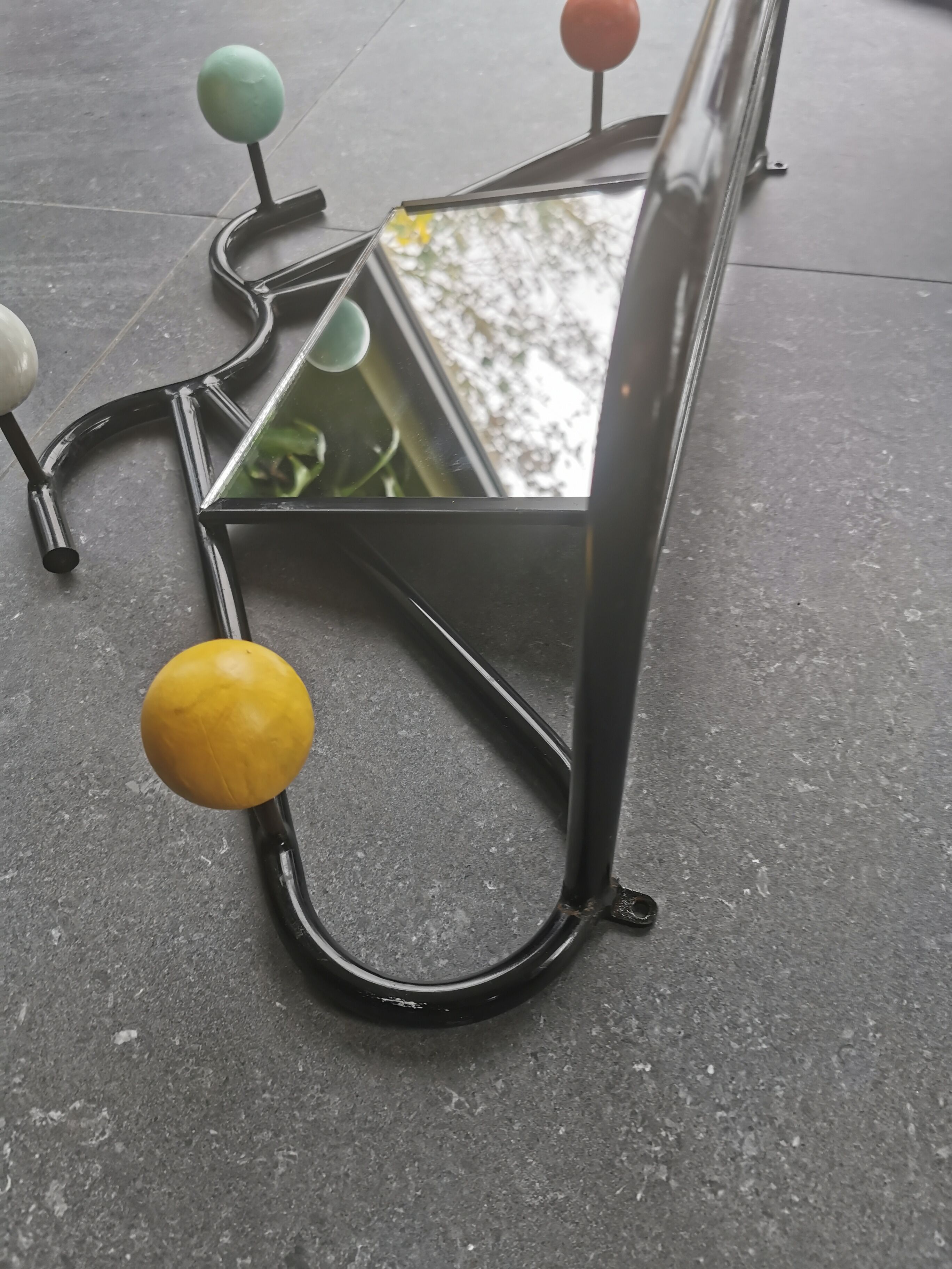 Vintage wall coat holder with mirror