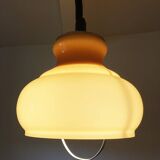 Suspension en opaline jaune moutarde, années 1970