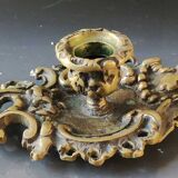 Bougeoir à main de style Baroque, Rocaille en bronze