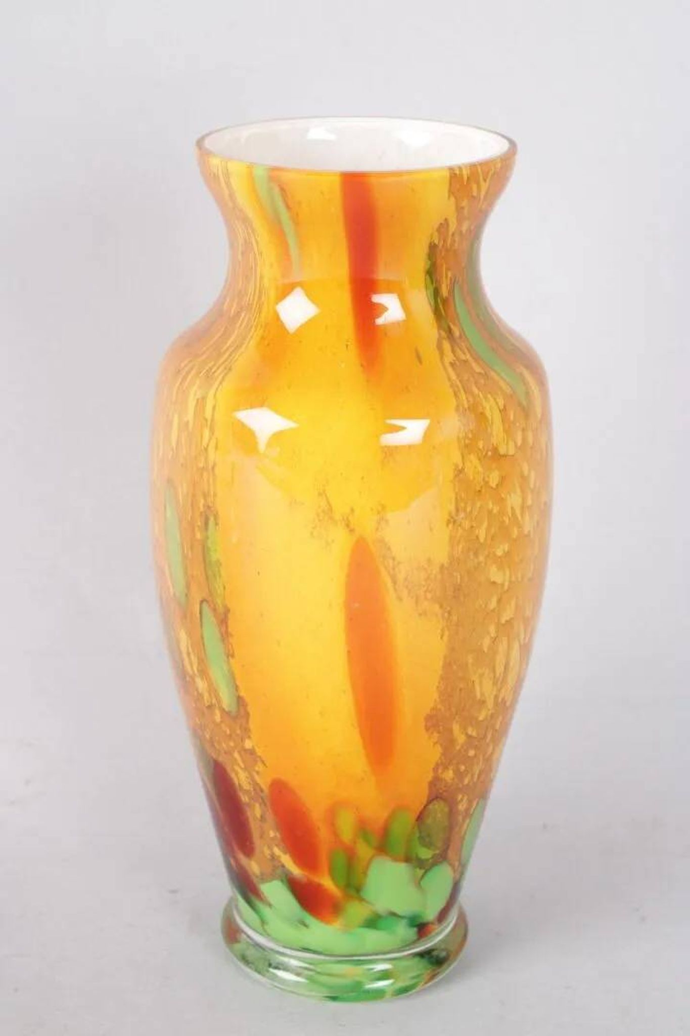 La Rochere glass paste vase, signed