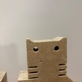 Paire de chats en travertin, Fratelli Mannelli, Italie, 1970s