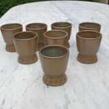 8 verres mazagrans en grès vintage 1970