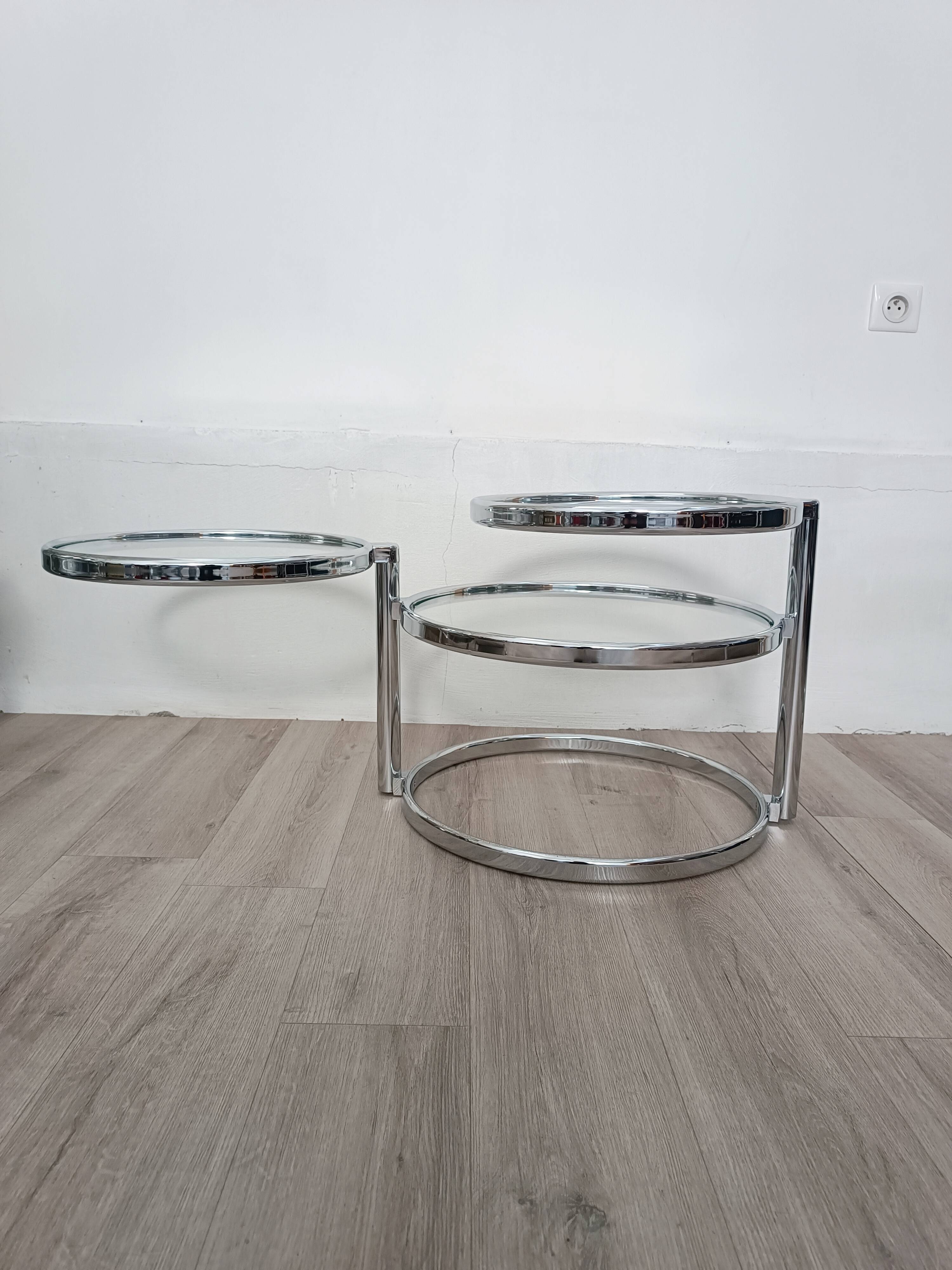 Table d'appoint plateaux pivotants 1980