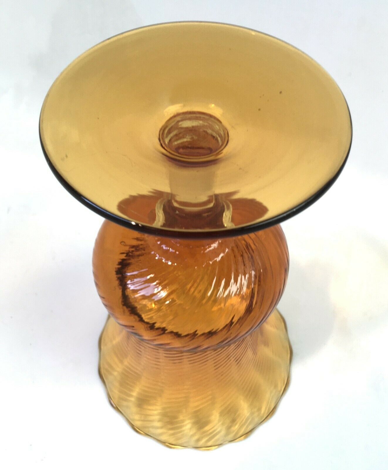 Vase glass glass yellow cut vintage streak