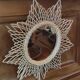Vintage rattan sun mirror, 51 cm