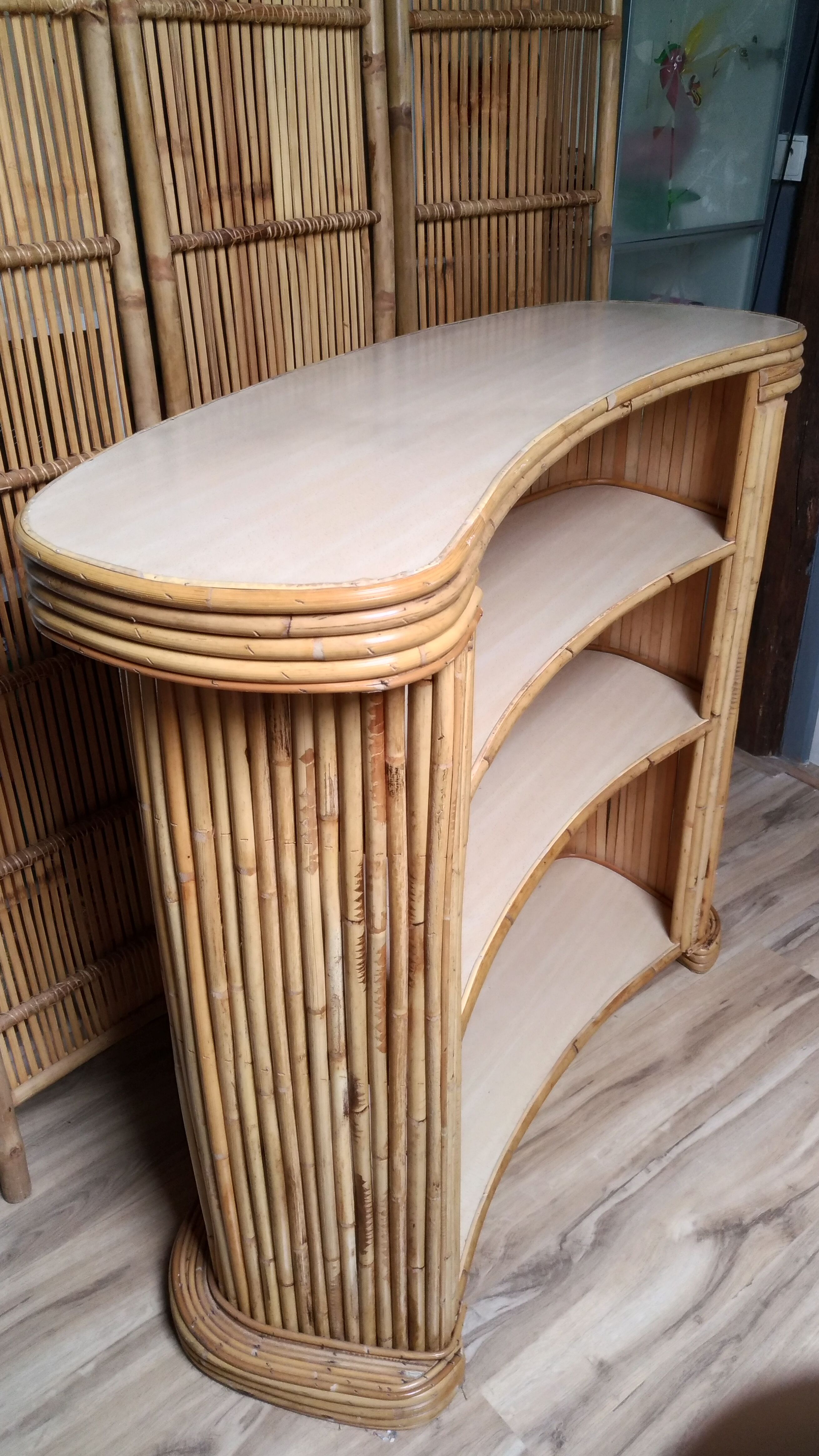 Vintage formica and bamboo tiki bar