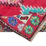 Handwoven decorative anatolian red runner carpet 87 cm x 395 cm