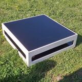 White and black square coffee table