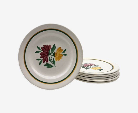Lot de 6 assiettes à dessert « Digoin Sarreguemines » modèle « Diplomate »