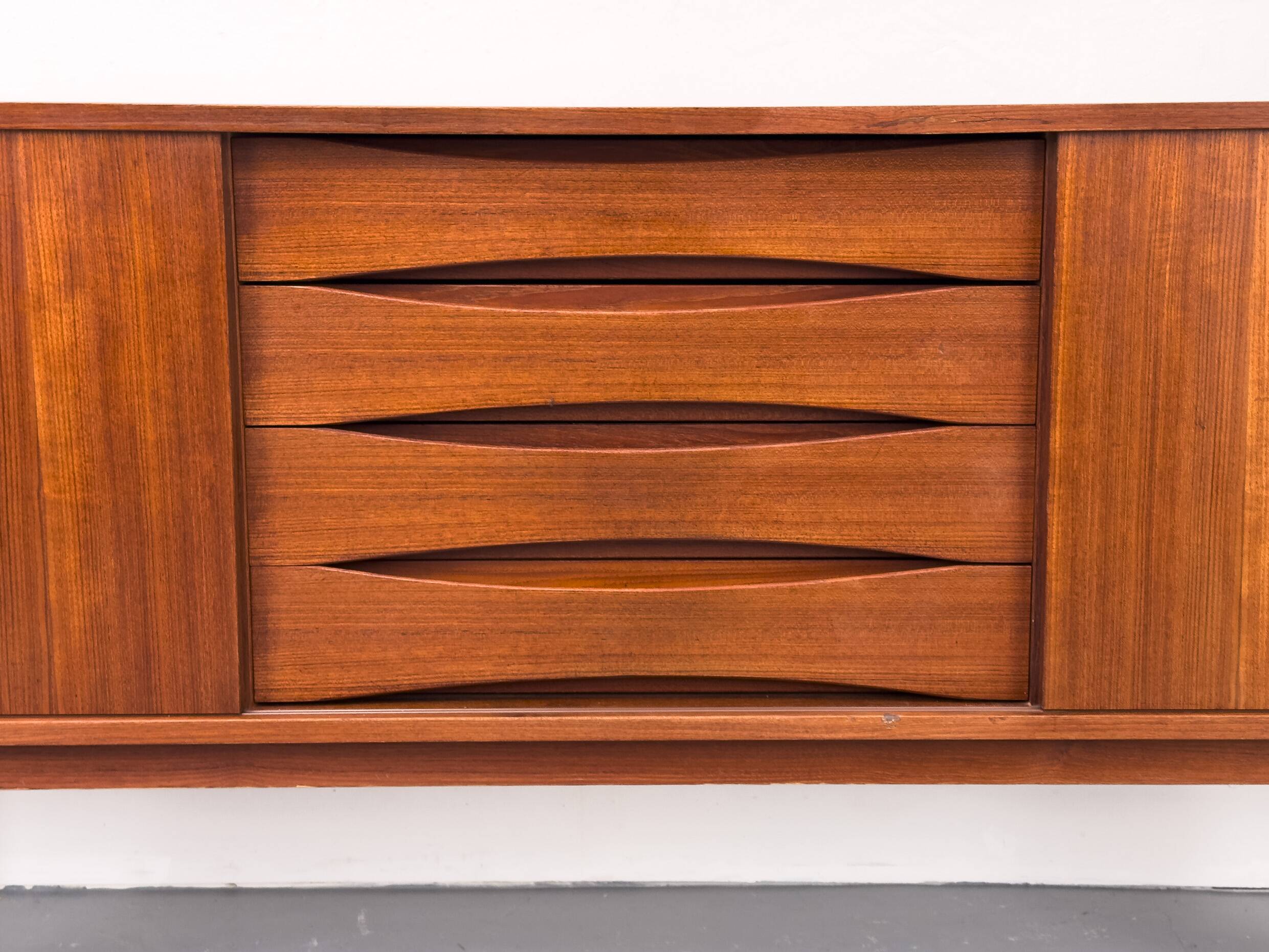 Vintage Sideboard in Teak with Drawers and Sliding Doors, 1960s