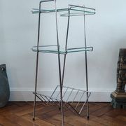 Table d'appoint vintage en métal chromé