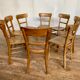 Series Lot of 8 chairs bistro Luterma in light wood Year 1950