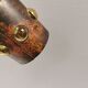 Two beautiful hanging lamps made of thin copper with inlaid glass 1970-80s