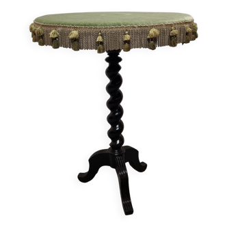 Antique French Table With Velvet And Fringes, late 1800s