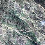 Vintage green sea marble and rosewood table from the 1970s.