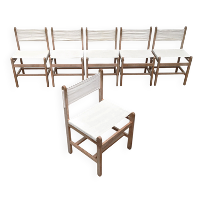 Chaises de salle à manger Safari danoises milieu du siècle par Peter Ole Schiønning pour Niels Eilersen, lot de 6