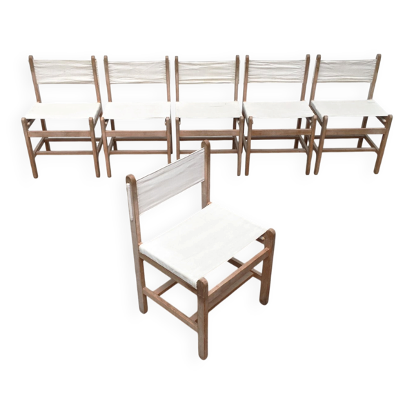Chaises de salle à manger Safari danoises milieu du siècle par Peter Ole Schiønning pour Niels Eilersen, lot de 6