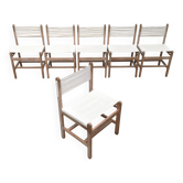 Chaises de salle à manger Safari danoises milieu du siècle par Peter Ole Schiønning pour Niels Eilersen, lot de 6