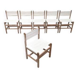 Mid-century Danish Safari dining chairs by Peter Ole Schiønning for Niels Eilersen, set of 6.