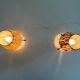 Pair of table lamps with plastic shades and tripod base, 1960s, Italy