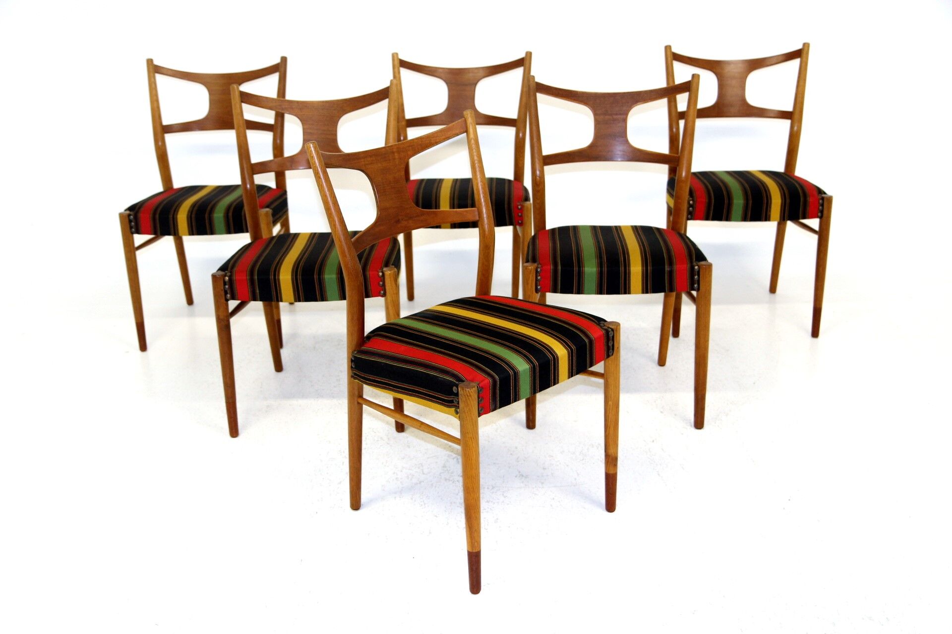 Set of 6 teak chairs, Denmark, 1960