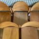 Set of 5 MMO chairs in thermoformed wood - circa 1980.
