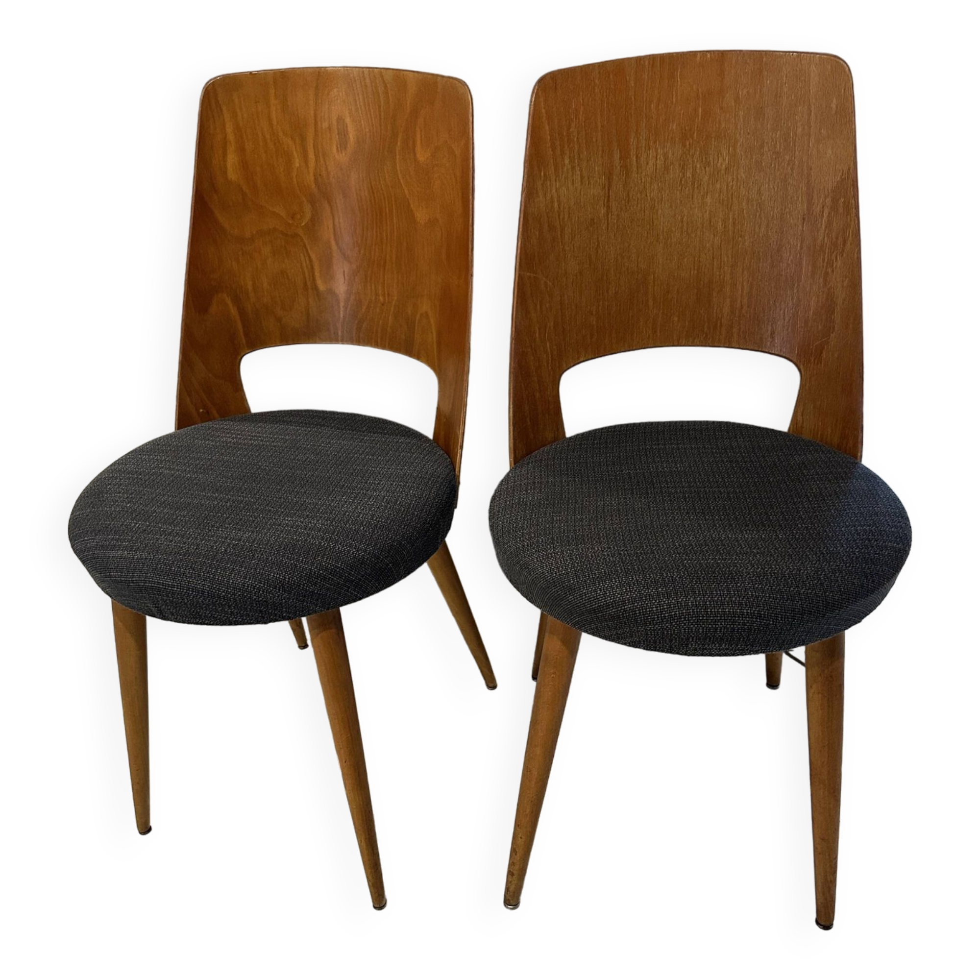 Paire de chaises de Bistrot Baumann  modèle Mondor vintage 1970