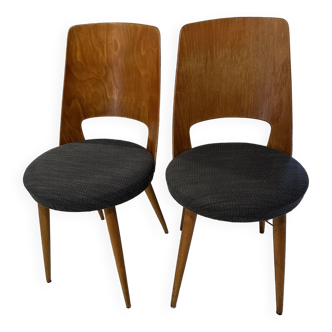 Pair of Baumann bistro chairs, Mondor model, vintage 1970
