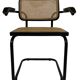 Cesca chair B64 with armrests by Marcel Breuer Design in black