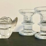 Vintage-style crystal candlesticks in the style of LITTLA